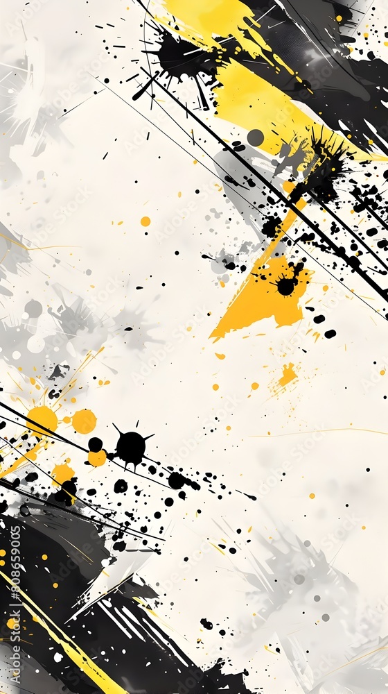 Canvas Prints explosive abstract splatter art with dynamic contrasting colors and textures