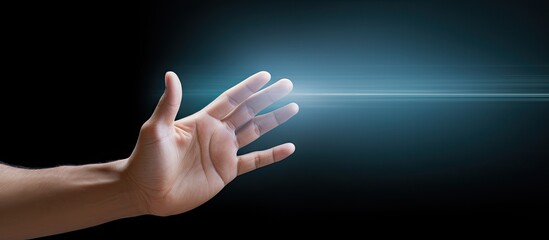 Hand gesture with copy space image