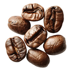 Roasted Coffee Beans isolated on transparent background