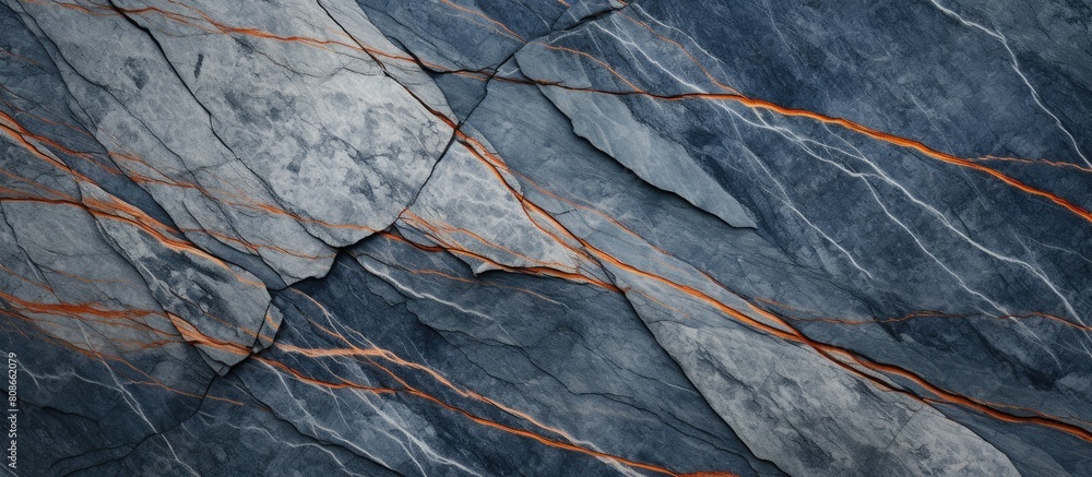 Aufkleber a nature background featuring a blue gray stone with white and orange patterned lines adding to its 
