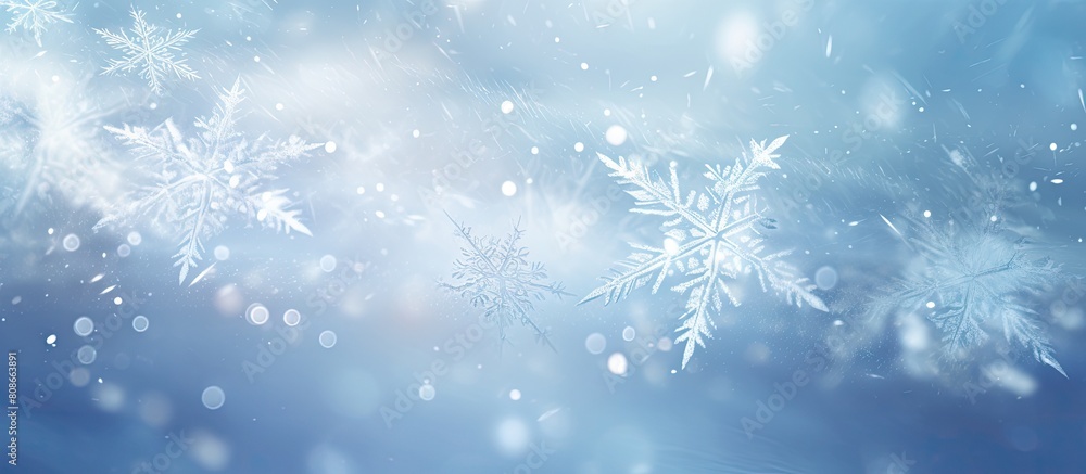 Aufkleber snowflakes swirling in the gusty wind creating a mesmerizing copy space image