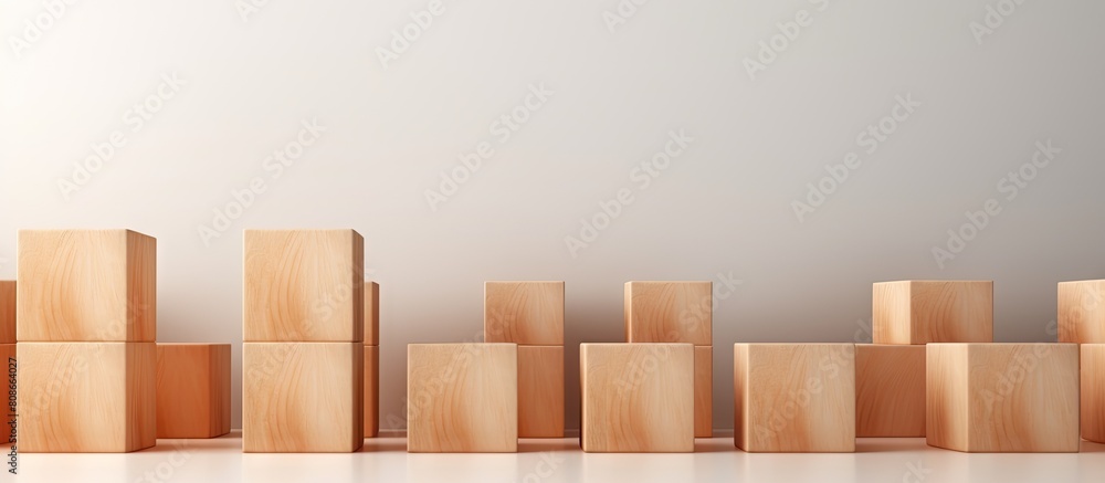 Poster wooden cubes create a customizable background for text or symbols offering ample copy space in a vis