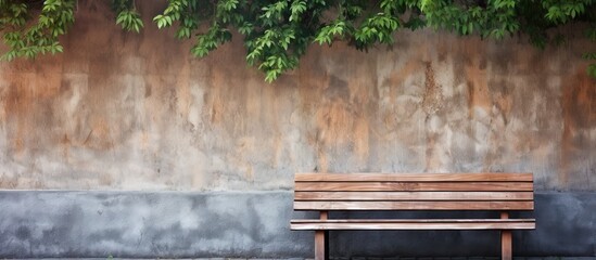 A wooden bench provides a textured backdrop for a copy space image