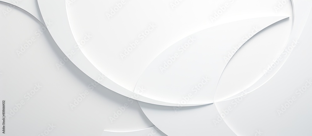 Poster an elegant modern and minimal white geometric backdrop with soft light circles and semicircle steppe