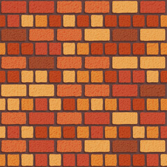 Realistic vector red English brick wall seamless pattern. Flat orange wall texture. Simple grunge stone, textured brick background for print, paper, design, decor, photo background.
