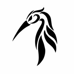 illustration vector graphics of tribal art design abstract crane head tattoo