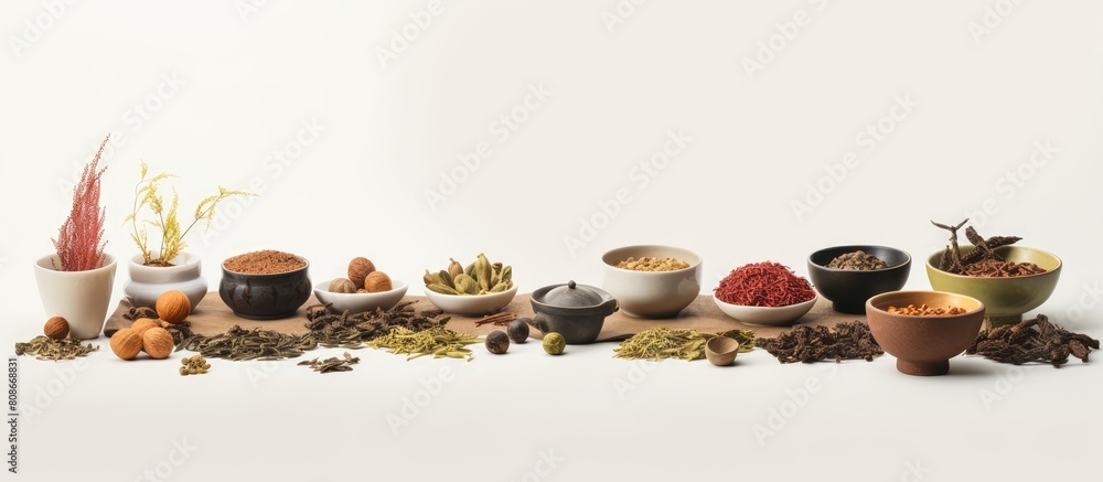 Poster preparing to savor fragrant tea with a captivating copy space image of assorted tea leaves arranged 