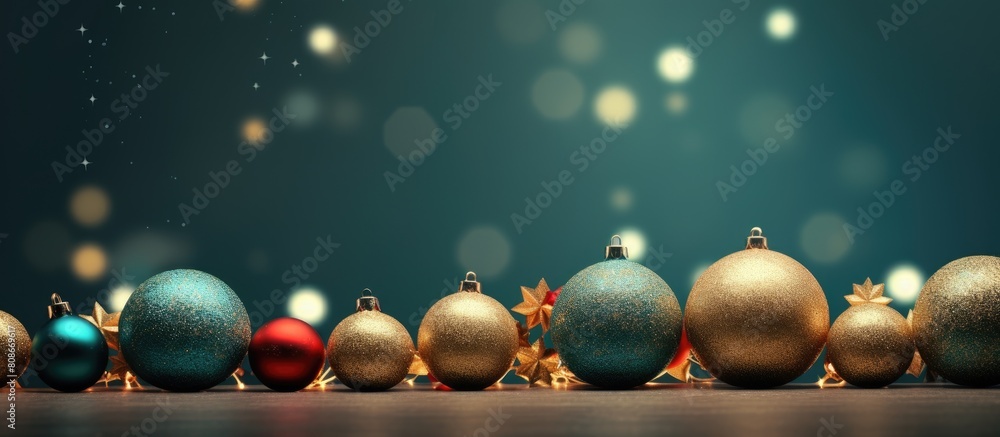 Poster a festive holiday composition featuring decorations against a background with ample copy space for u