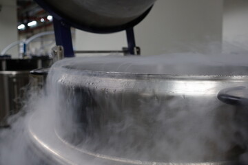 Liquid nitrogen tank.