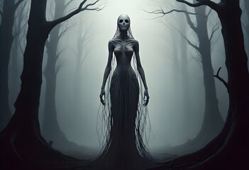Fantasy design a terrifying entity with elongated  (3)