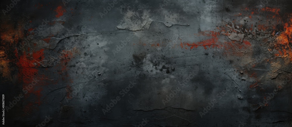 Poster a grungy dark wallpaper with a black background texture adds an intriguing element to a copy space i
