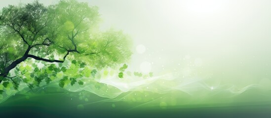 Fototapeta premium An abstract background with blurred trees and a gradient texture depicting the concept of World Environment Green Tree Day The design provides ample copy space for customization