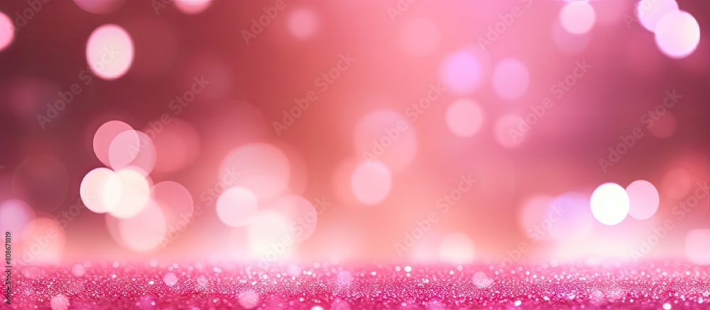 Poster a gradient pink background is illuminated by bright colorful pink bokeh lights creating a soft and v