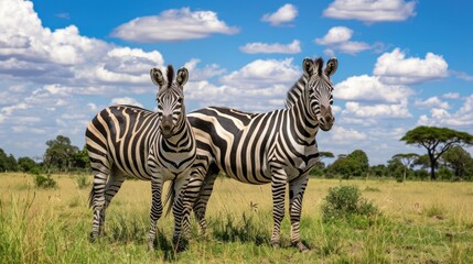 Zebra in nature habitat , Wildlife view