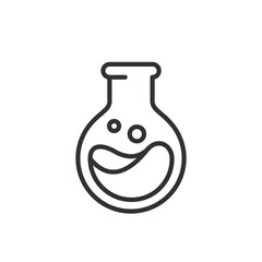 Flask with liquid, linear icon. Line with editable stroke
