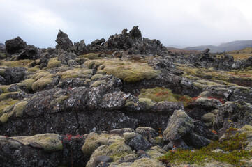 Lava Rocks Formations in Snaefellsnes Peninsular in Autumn, Iceland