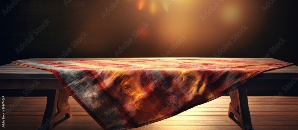 Aufkleber a table adorned with a beautiful tablecloth leaving space for an image to be placed. copy space imag