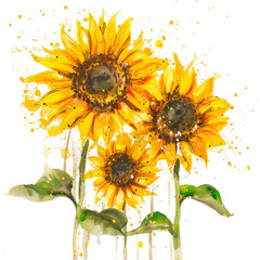 Lively Sunflower Painting in SVG, Ideal for Stock Use.