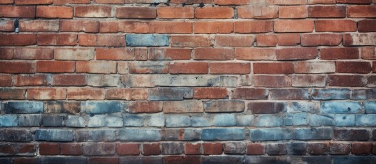 Obraz premium A textured and weathered brick wall creates a vintage and rustic background offering ample space for copy or images