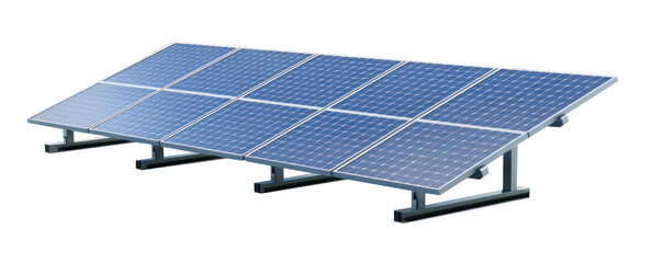 Large solar panel for a roof of a family home, Photovoltaic, green energy, health clean energy, isolated on transparent background