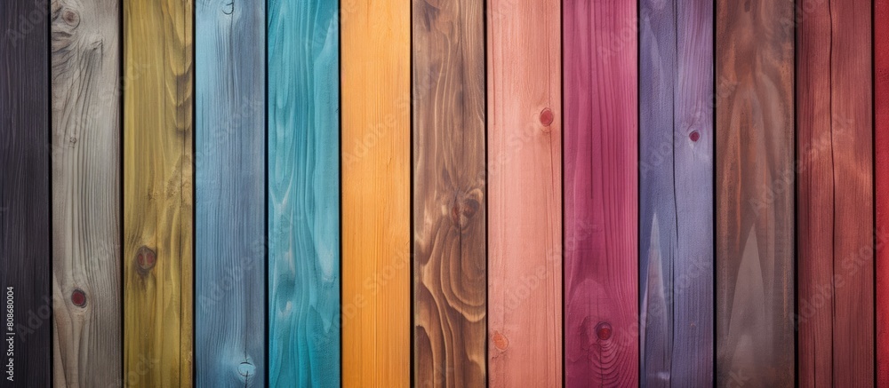 Poster the concept of a wood texture with various colors creates an appealing and visually interesting copy