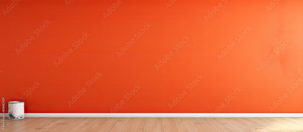 Aufkleber a roller paint is positioned against the wall with the purpose of painting the walls visible in the 