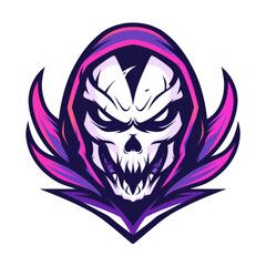 Fierce skull with purple flames epitome of virtual menace