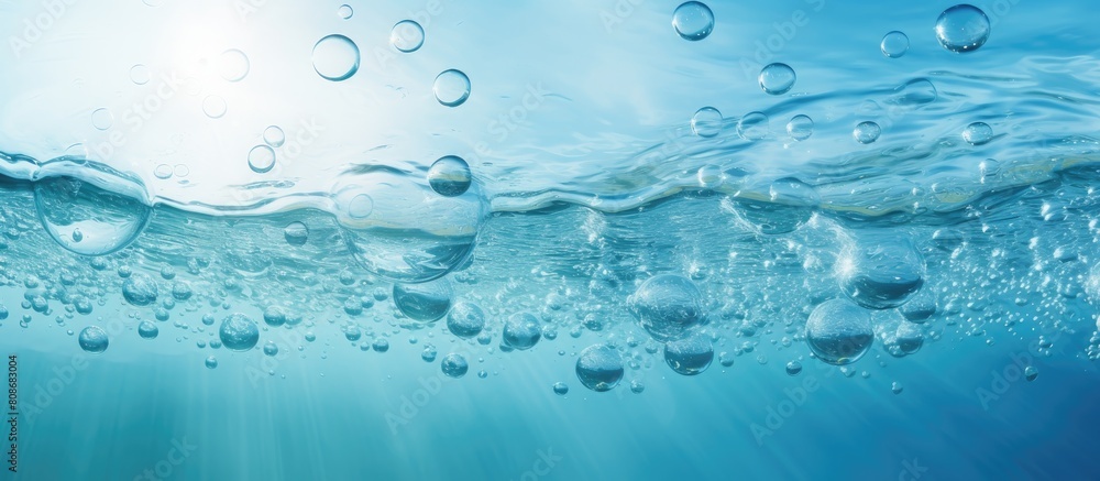 Poster the area is filled with water droplets air bubbles and captivating movements creating an intriguing 