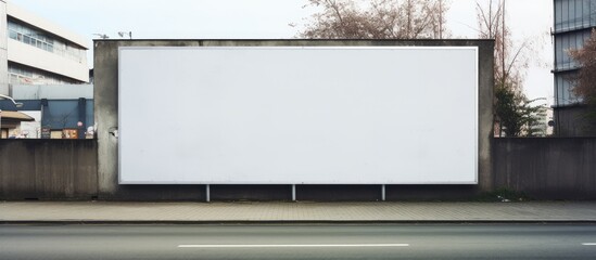Obraz premium Street wall with a spacious blank billboard and banners providing ample copy space for adding your own text