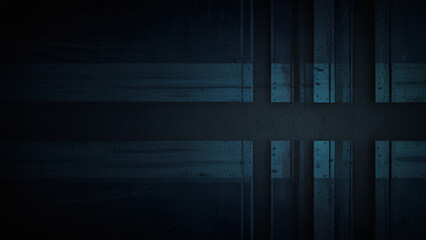 Dark blue grunge stripes abstract design. Geometric technical background.