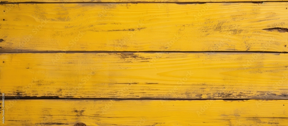 Poster a textured shabby surface of yellow wooden boards with striped design. copy space image. place for a