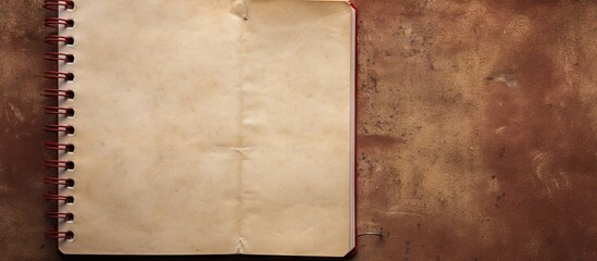 Copy space image of a notebook used for school writing