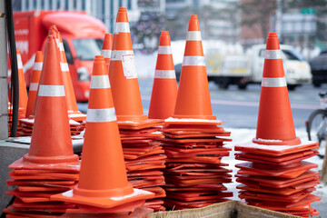 Traffic cones on the road, Temporary objects and devices for restricting or regulating traffic....