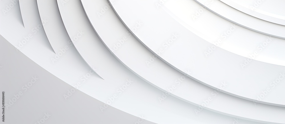 Poster an elegant modern and minimal white geometric backdrop with soft light circles and semicircle steppe