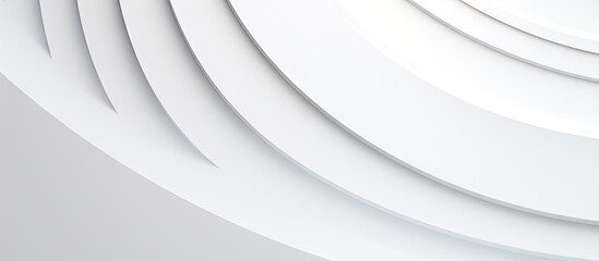 An elegant modern and minimal white geometric backdrop with soft light circles and semicircle stepped surfaces creating an abstract and stylish composition This top view image provides ample copy spa