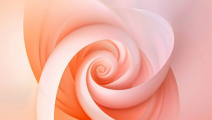 A peach and white gradient background with an abstract curved spiral shape that creates depth in the design. The gradient should have soft gradients of light pink to dark orange for a warm color