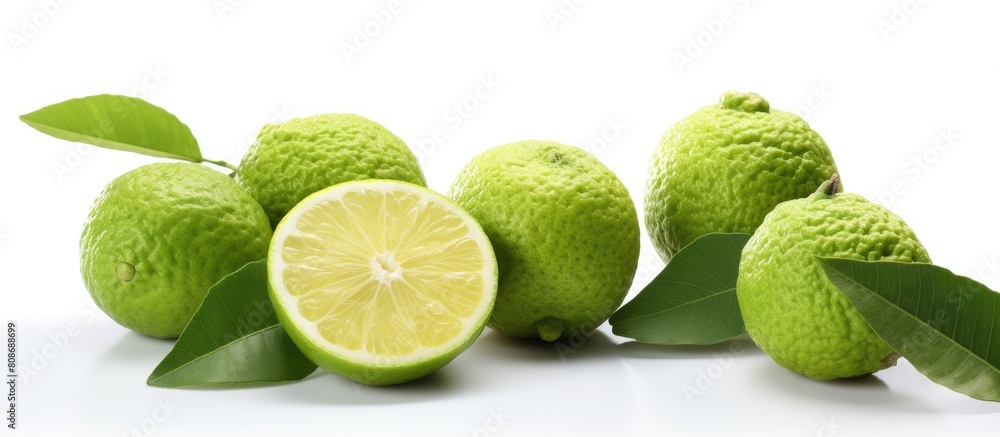 Poster a photograph of bergamot on a white background with ample space available for adding text