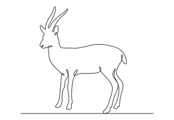 Impala continuous one line drawing wild vector illustration