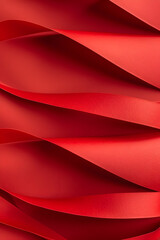 Red paper background, red ribbon, closeup