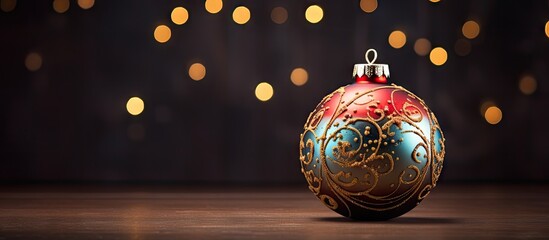 Fototapeta premium A festive ornament usually associated with the holiday season that adds a touch of merriment and cheer to any space. Copy space image. Place for adding text and design