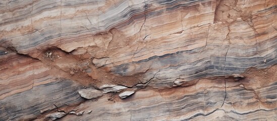 The erosion caused by wind and rain over many years reveals the texture of a stone copy space image