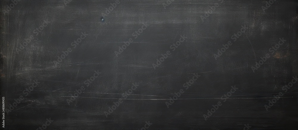 Poster dark wall backdrop with the texture of chalk on a blackboard or chalkboard creating a school educati