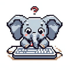 Obraz premium An icon of an elephant, pixel art