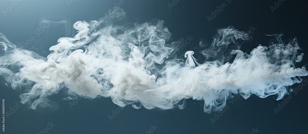 Poster a thick white smoke trail fills the sky leaving behind a space for inserting an image. copy space im