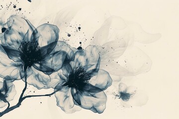 Creative Abstract colorful ink flowers. Splash artist. Generate Ai