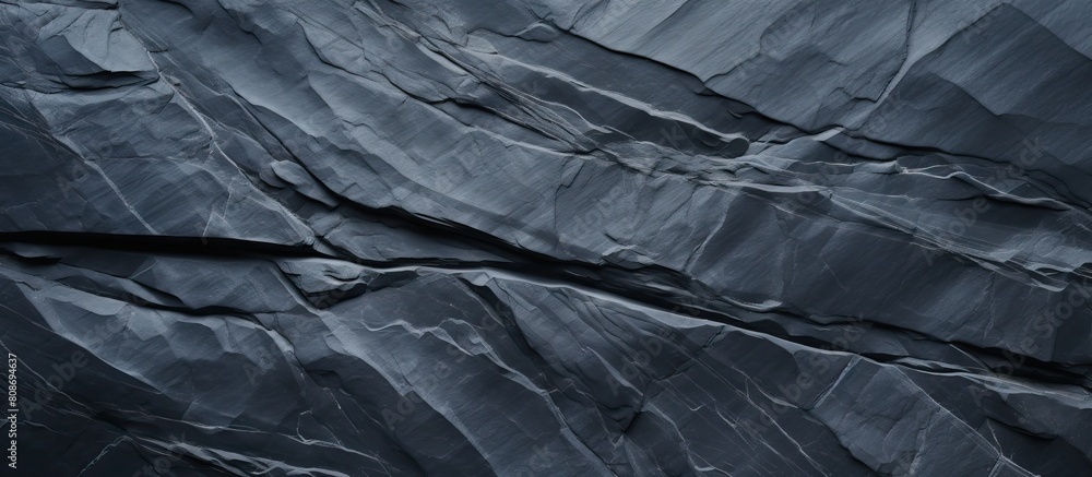 Poster a top down view of a black slate stone texture creates a surface background with ample copy space fo