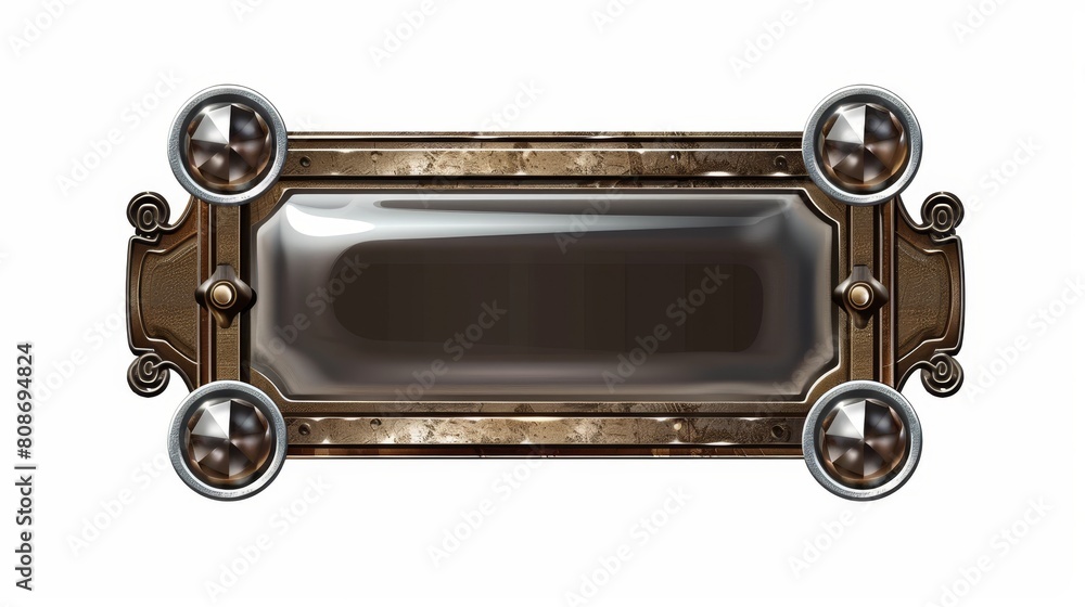 Aufkleber frame for a button in a medieval fantasy game. bronze border for an achievement or title bar element