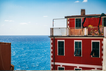 Magic of the Cinque Terre. Timeless images. Riomaggiore and its bright colours.