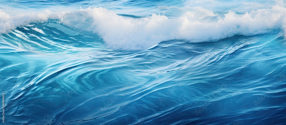 Poster a scenic blue ocean with rippling waves and abstract patterns serving as a captivating nature inspir