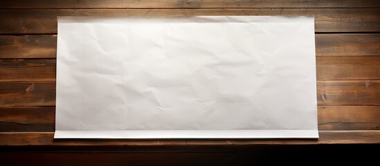 An old wooden table with a white sheet of paper providing ample copy space for writing or drawing - Powered by Adobe